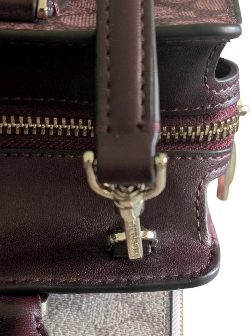 Kate Spade ♠️ New York Signature Spade Flower maroon Small Satchel Bag
